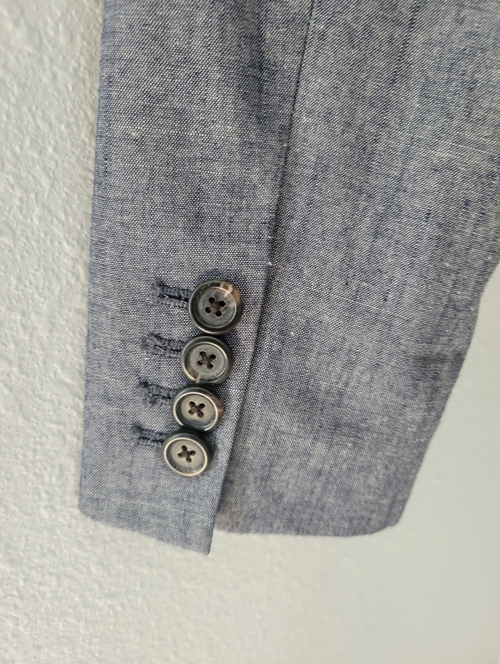 J Crew 100% Cotton Heather Blue Blazer Jacket EUC Sz 2 - Picture 10 of 12